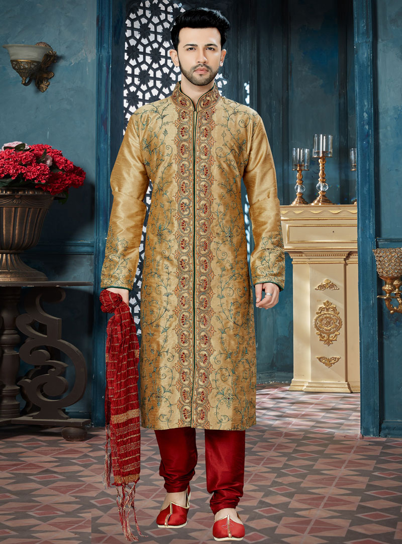 Golden Art Dupion Readymade Kurta Pajama 143791