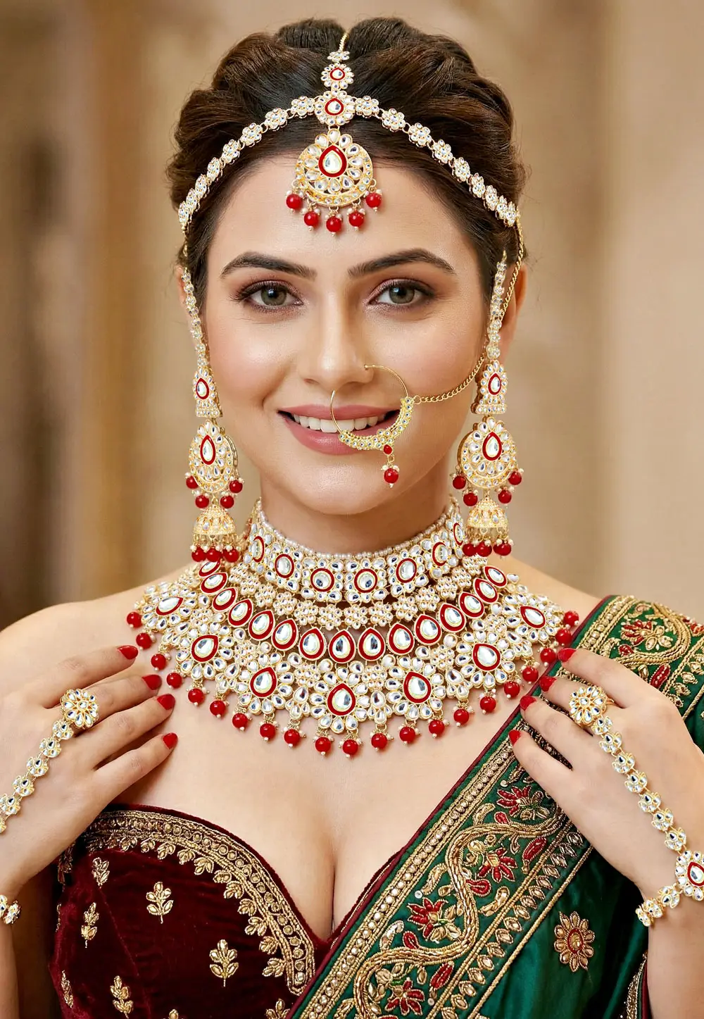 Red Alloy Bridal Set 335703