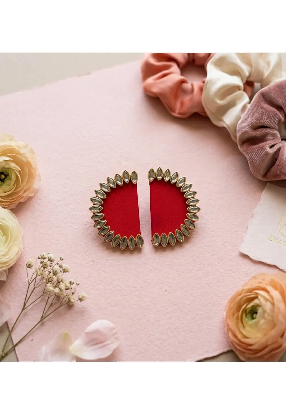 Red Alloy Earrings 331649