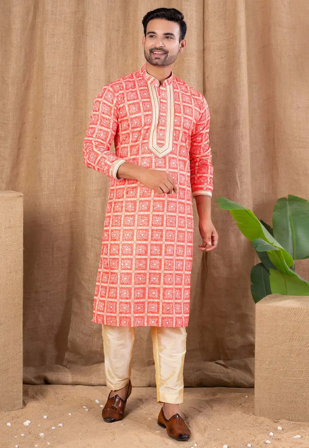 Red Art Silk Kurta Pajama 316453