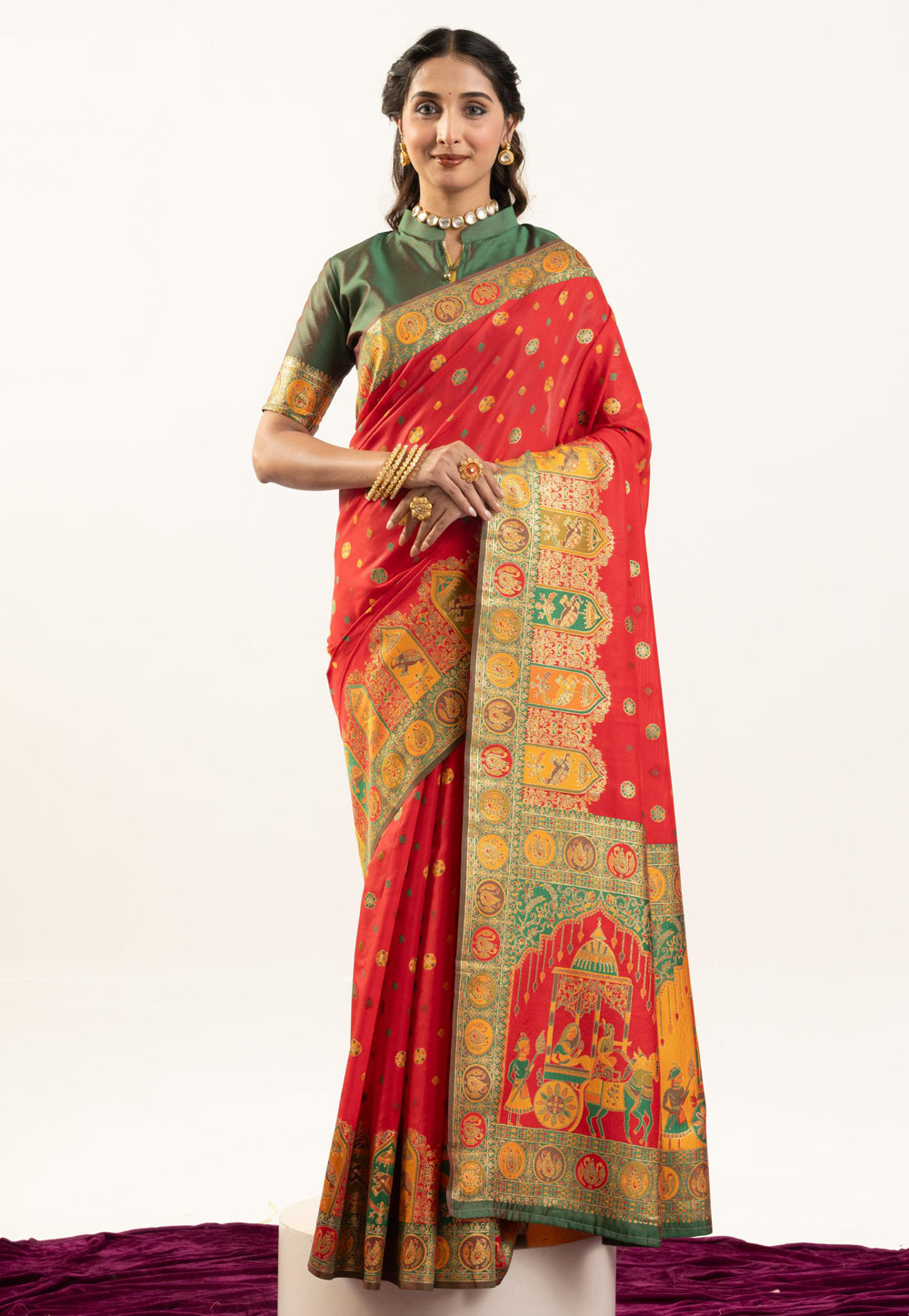 Red Banarasi Silk Saree 320000