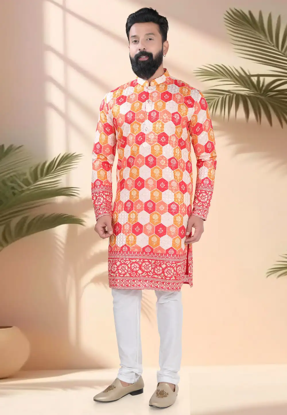 Red Cotton Kurta Pajama 316527