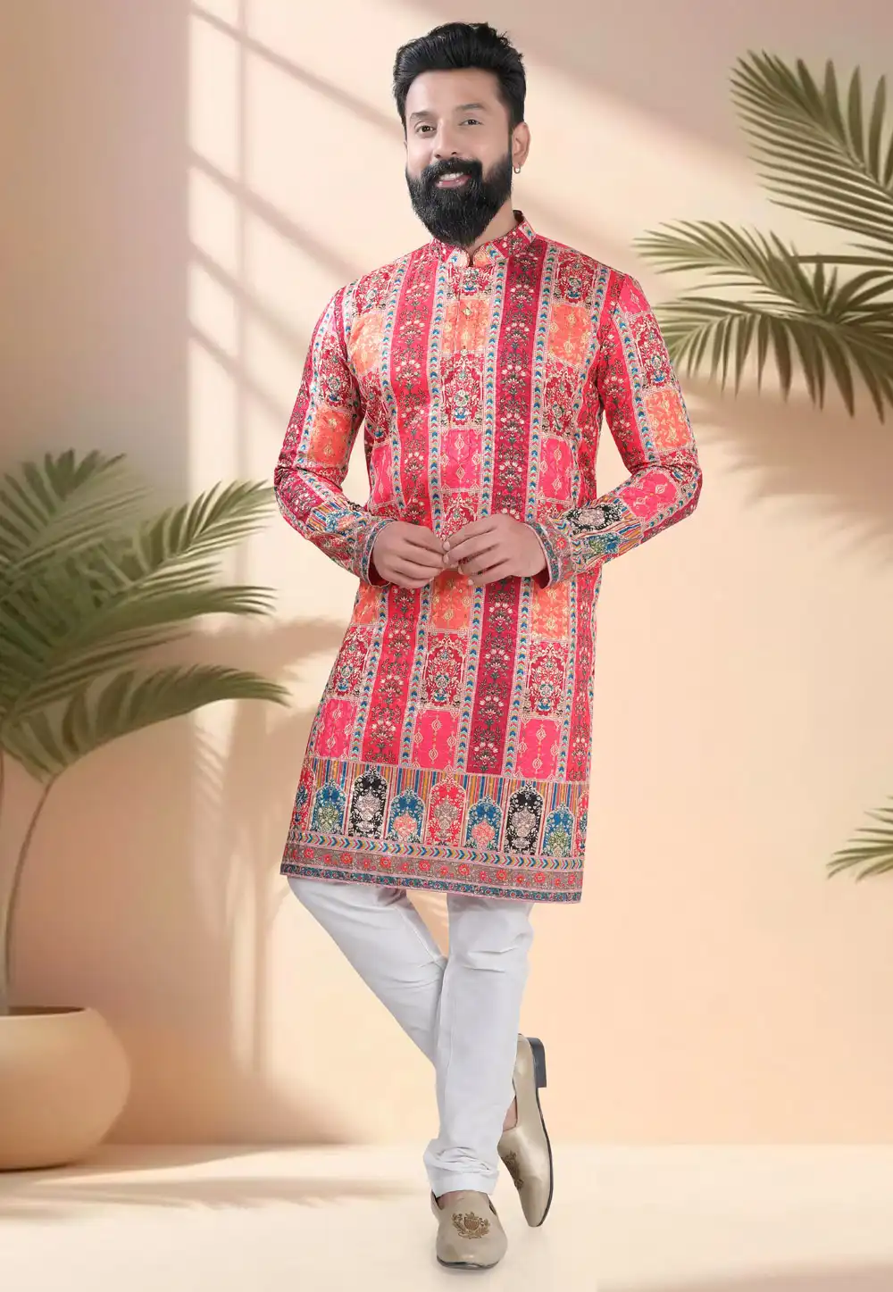 Red Cotton Kurta Pajama 316533