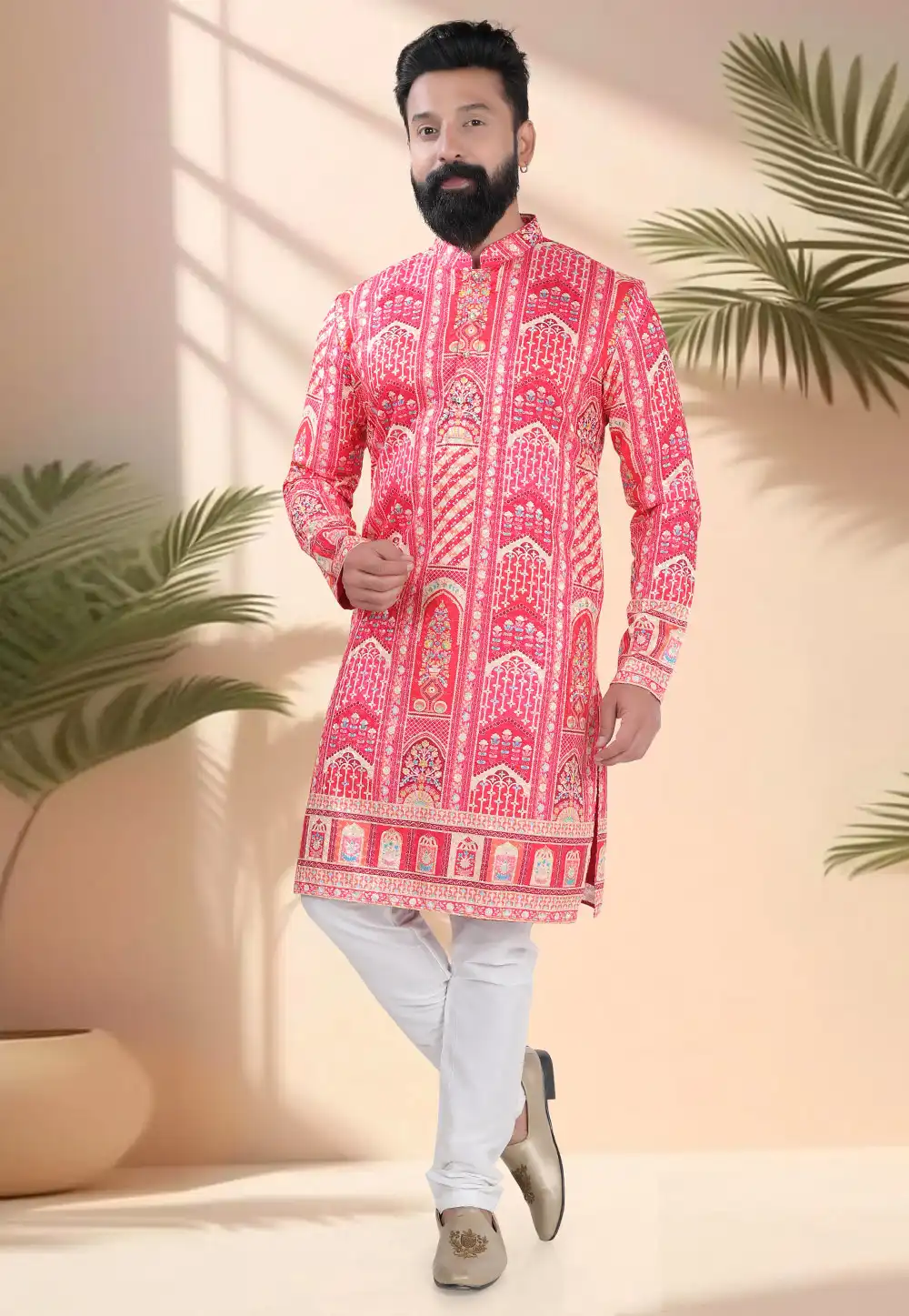 Red Cotton Kurta Pajama 316535