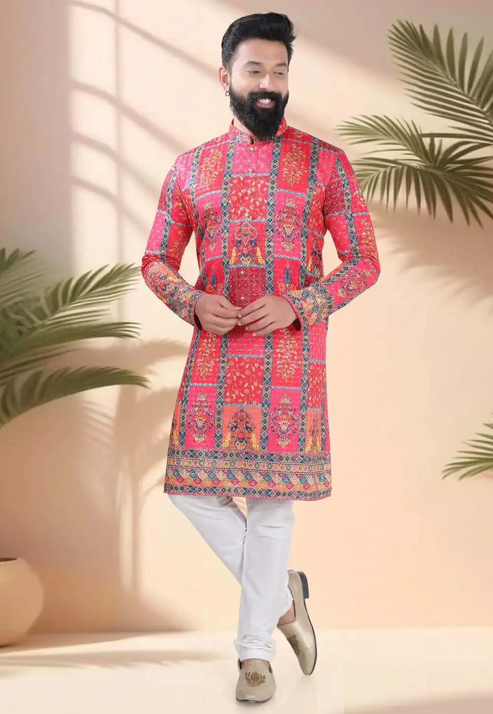 Red Cotton Kurta Pajama 316536