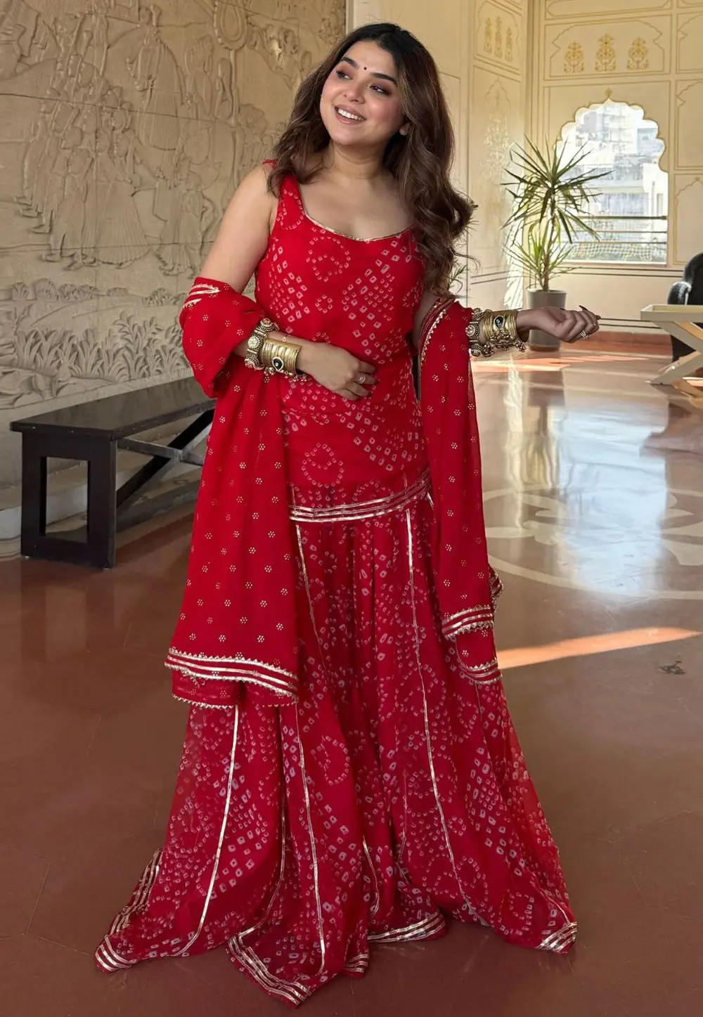 Red Georgette Readymade Pakistani Suit 334672