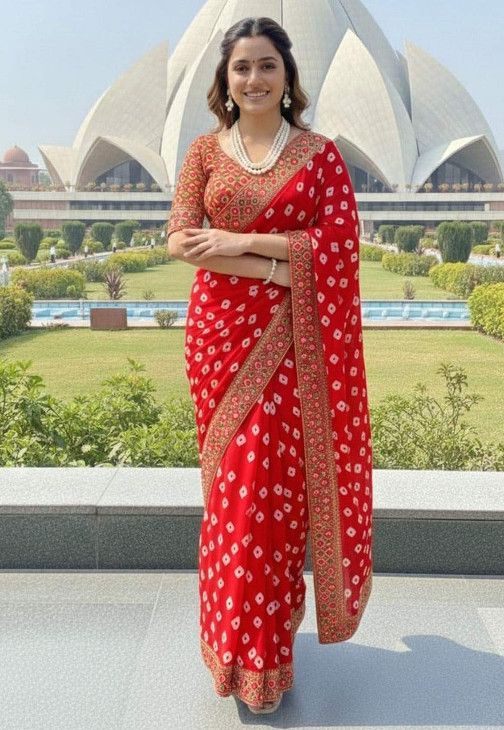 Red Georgette Saree With Blouse 321663