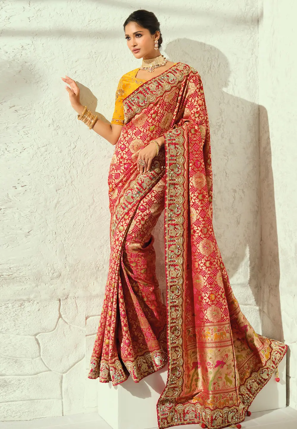 Red Georgette Saree With Blouse 336348