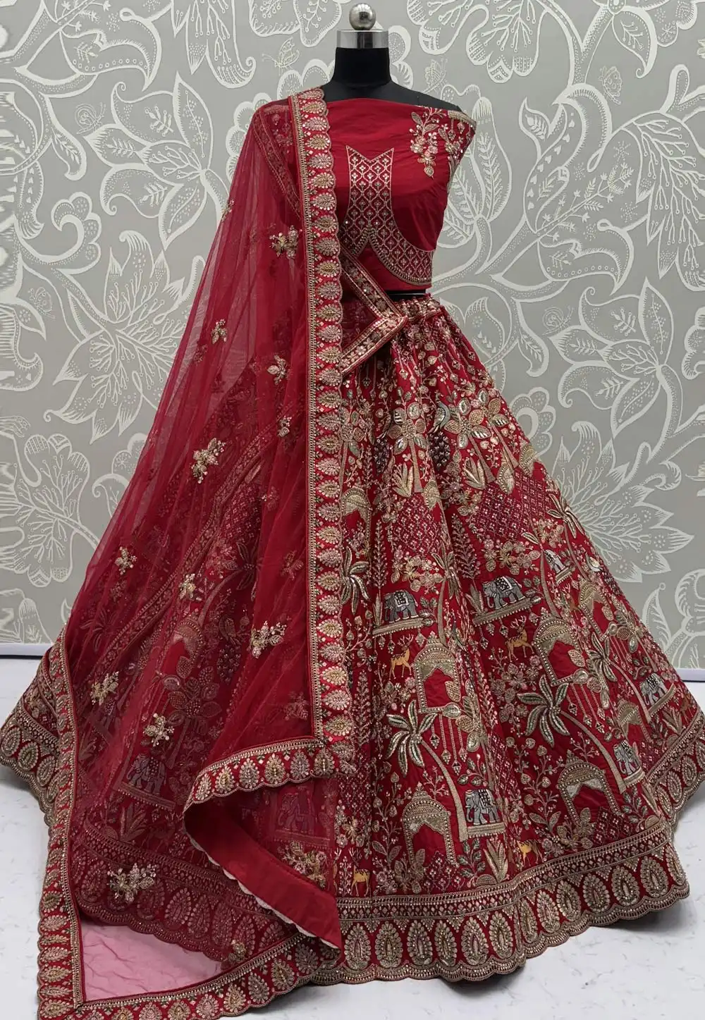 Red Silk Bridal Lehenga Choli 317069