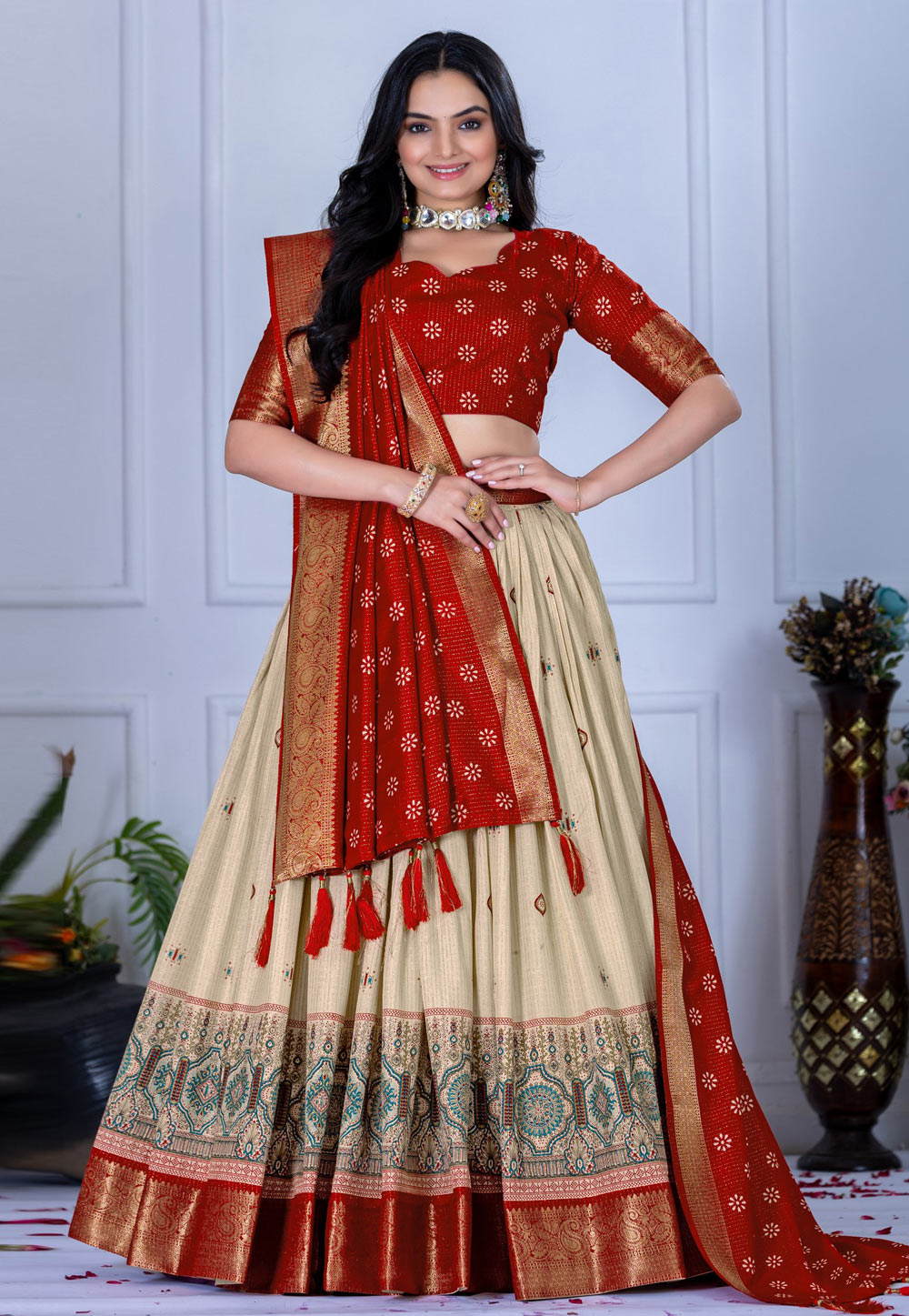 Red Silk Lehenga Choli 311408