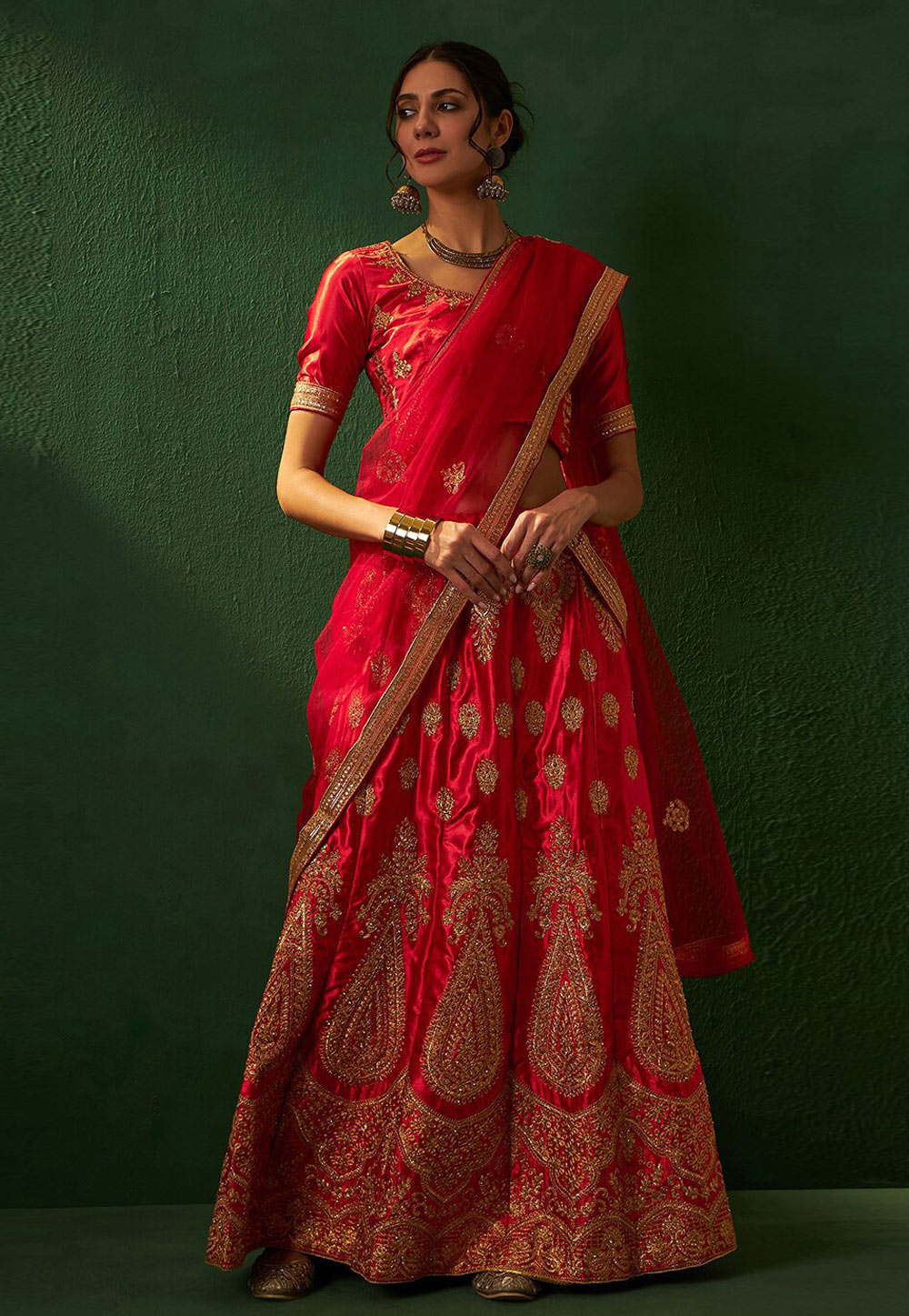 Red Silk Lehenga Choli 281156