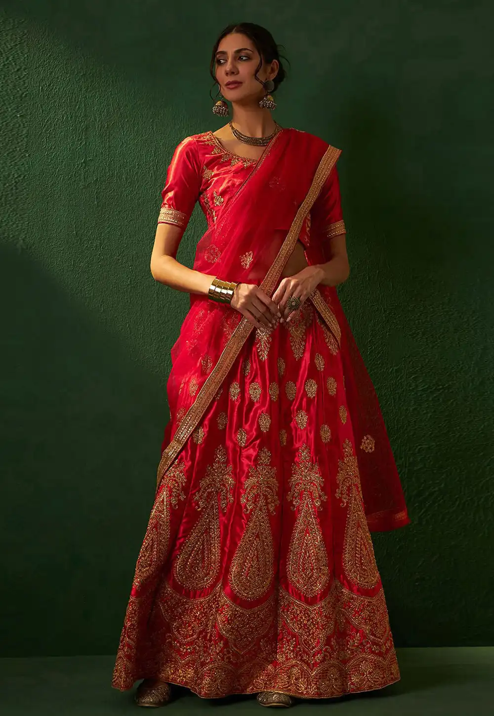 Red Silk Lehenga Choli 281156