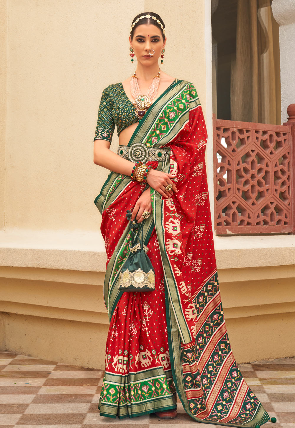 Red Silk Patola Saree 279596