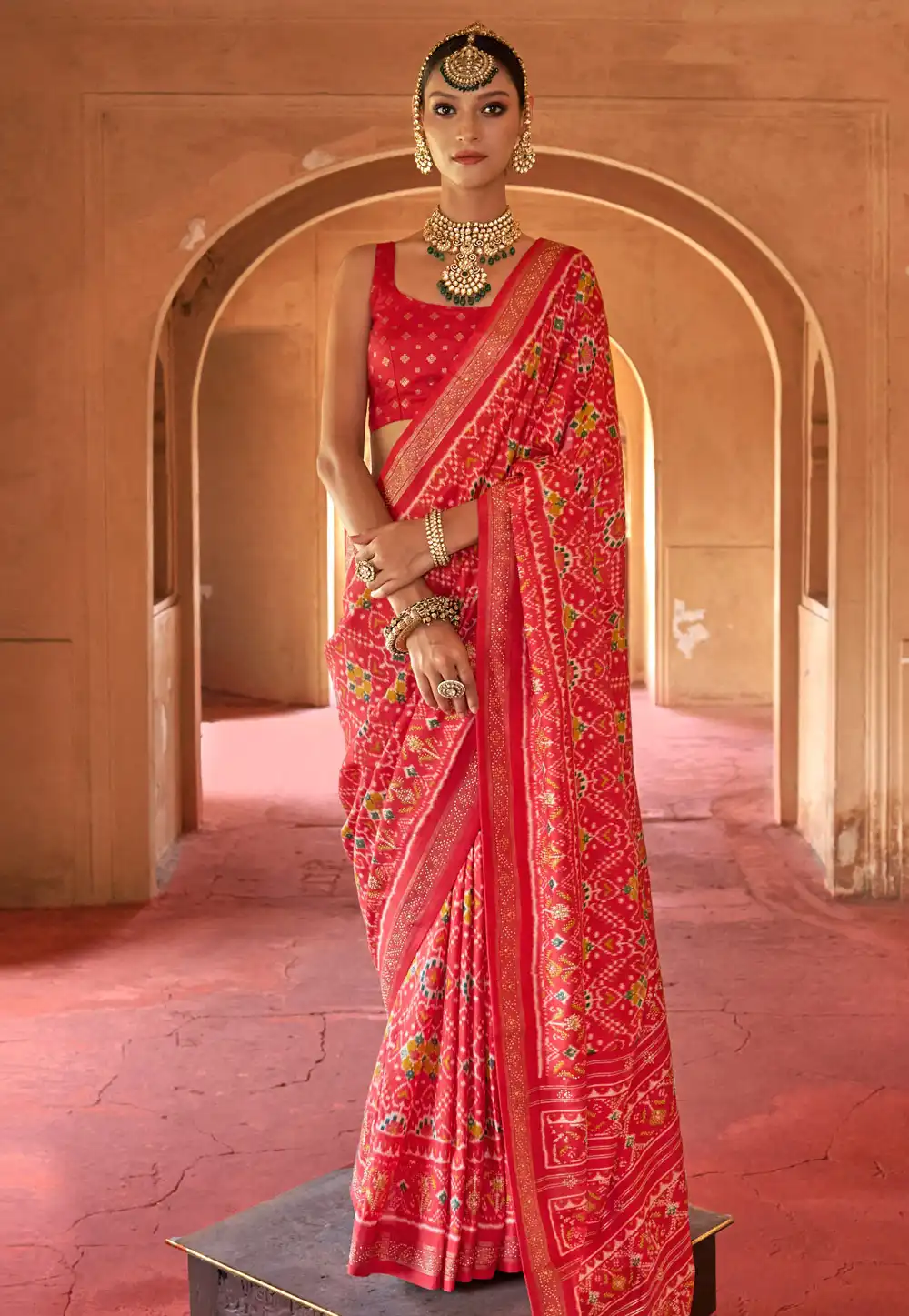 Red Silk Patola Saree 314799