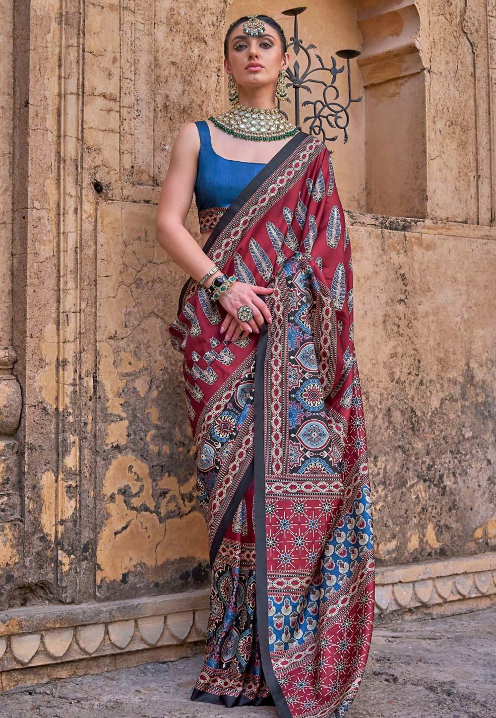 Red Silk Saree With Blouse 310022