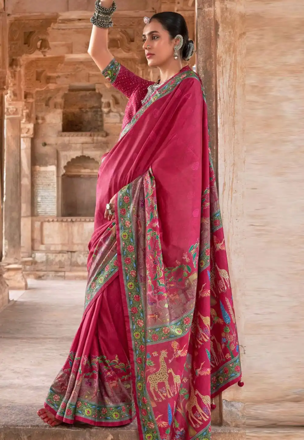 Red Silk Saree With Blouse 317573