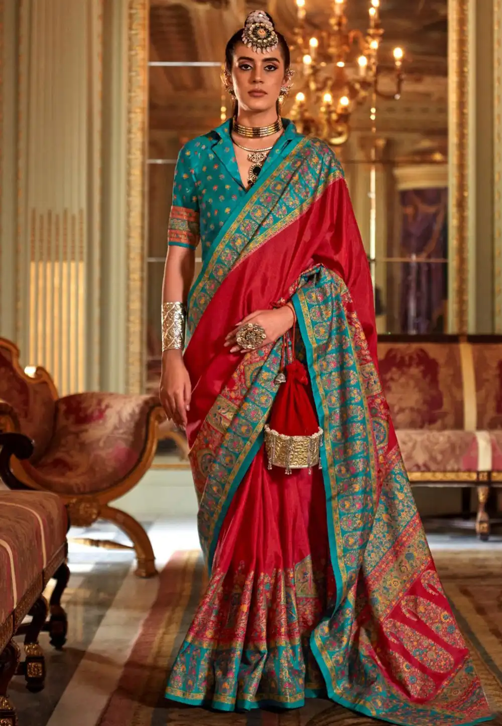 Red Silk Saree With Blouse 319228