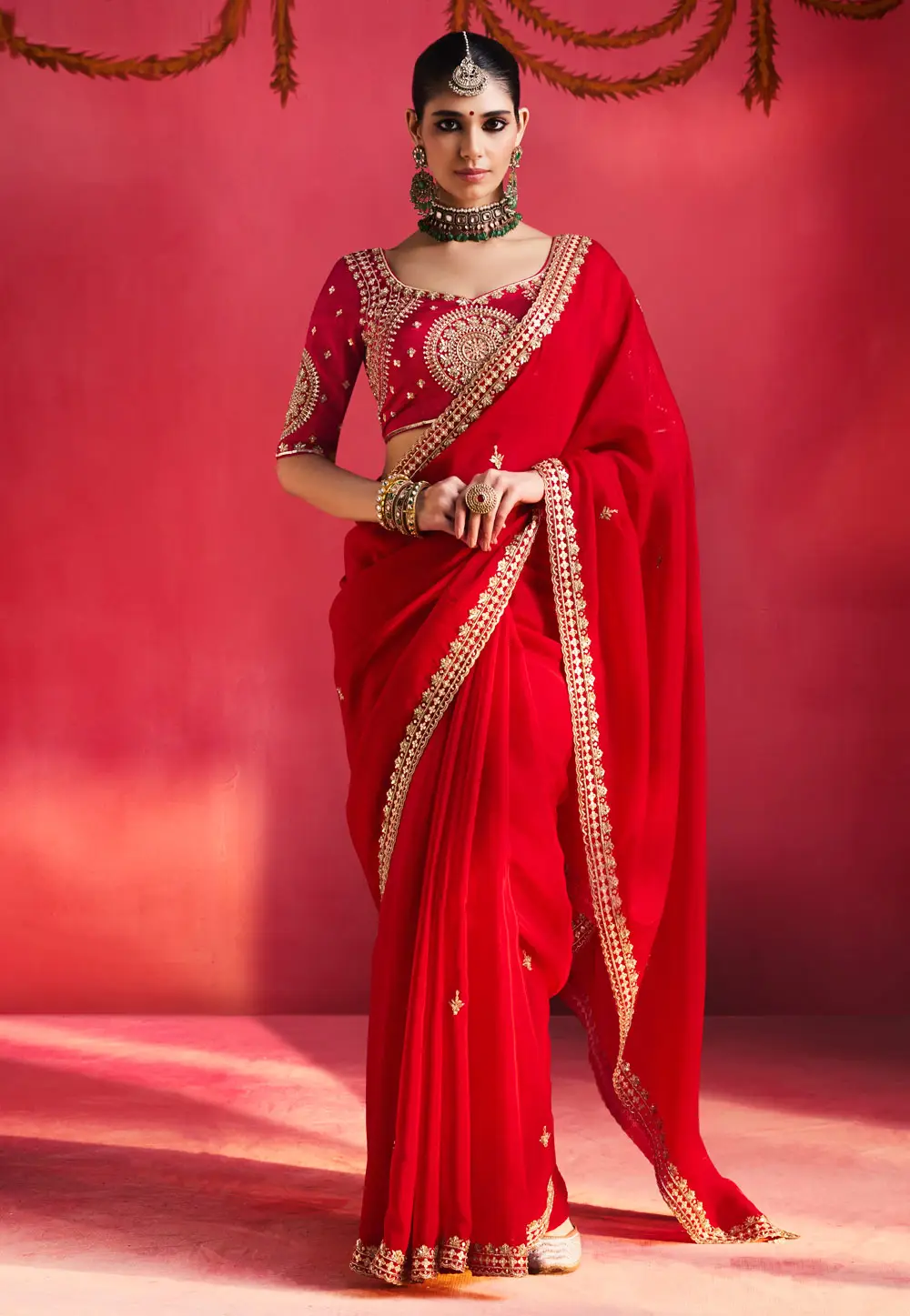 Red Silk Saree With Blouse 335337