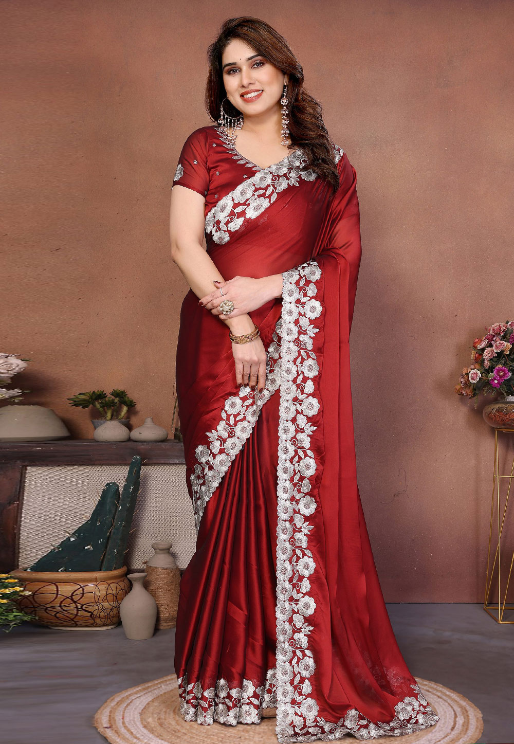 Red Silk Saree With Blouse 325233