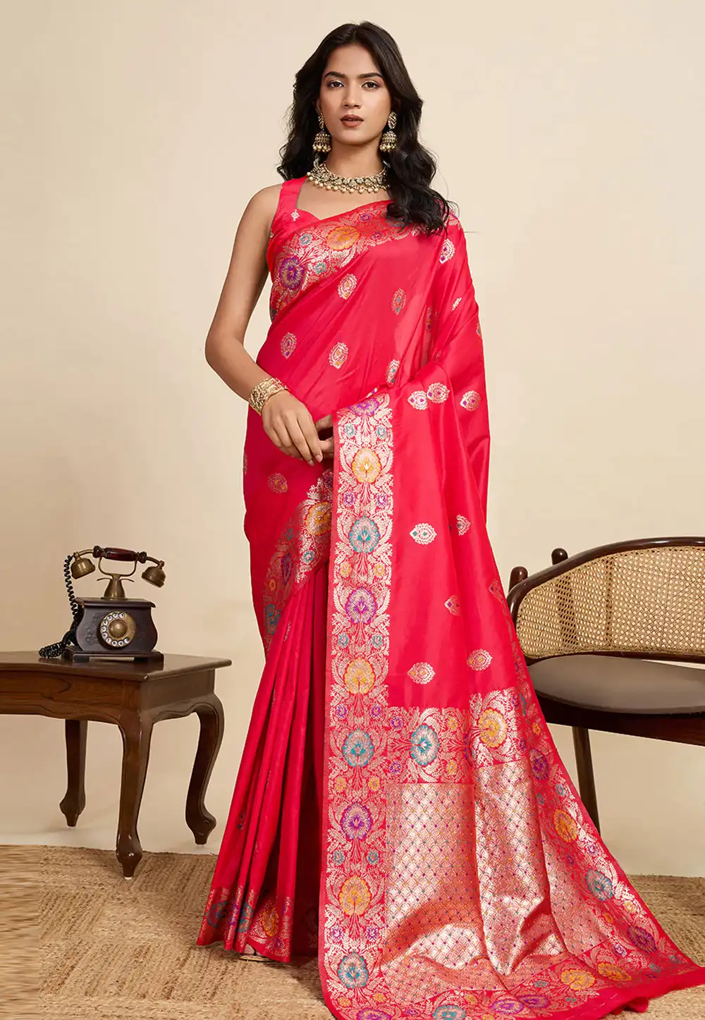 Red Silk Saree With Blouse 317231