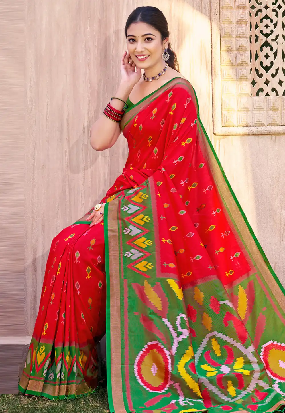 Red Silk Saree With Blouse 323732