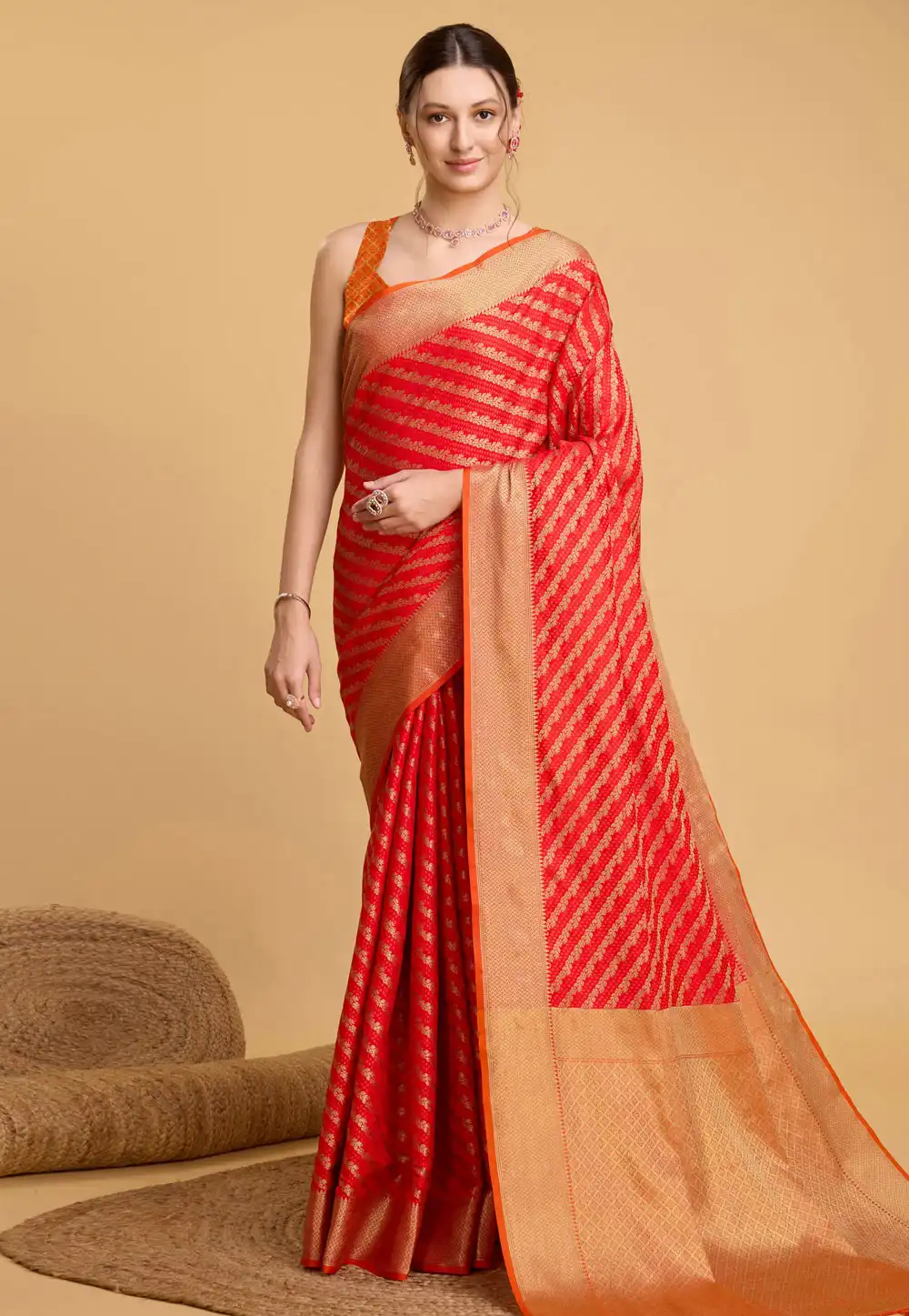 Red Silk Saree With Blouse 284079