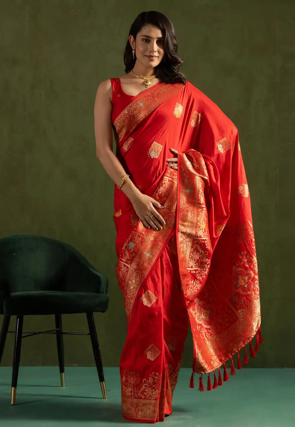 Red Silk Saree With Blouse 311286