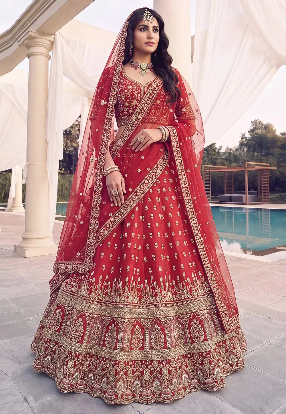 Red Silk Wedding Lehenga Choli 332635