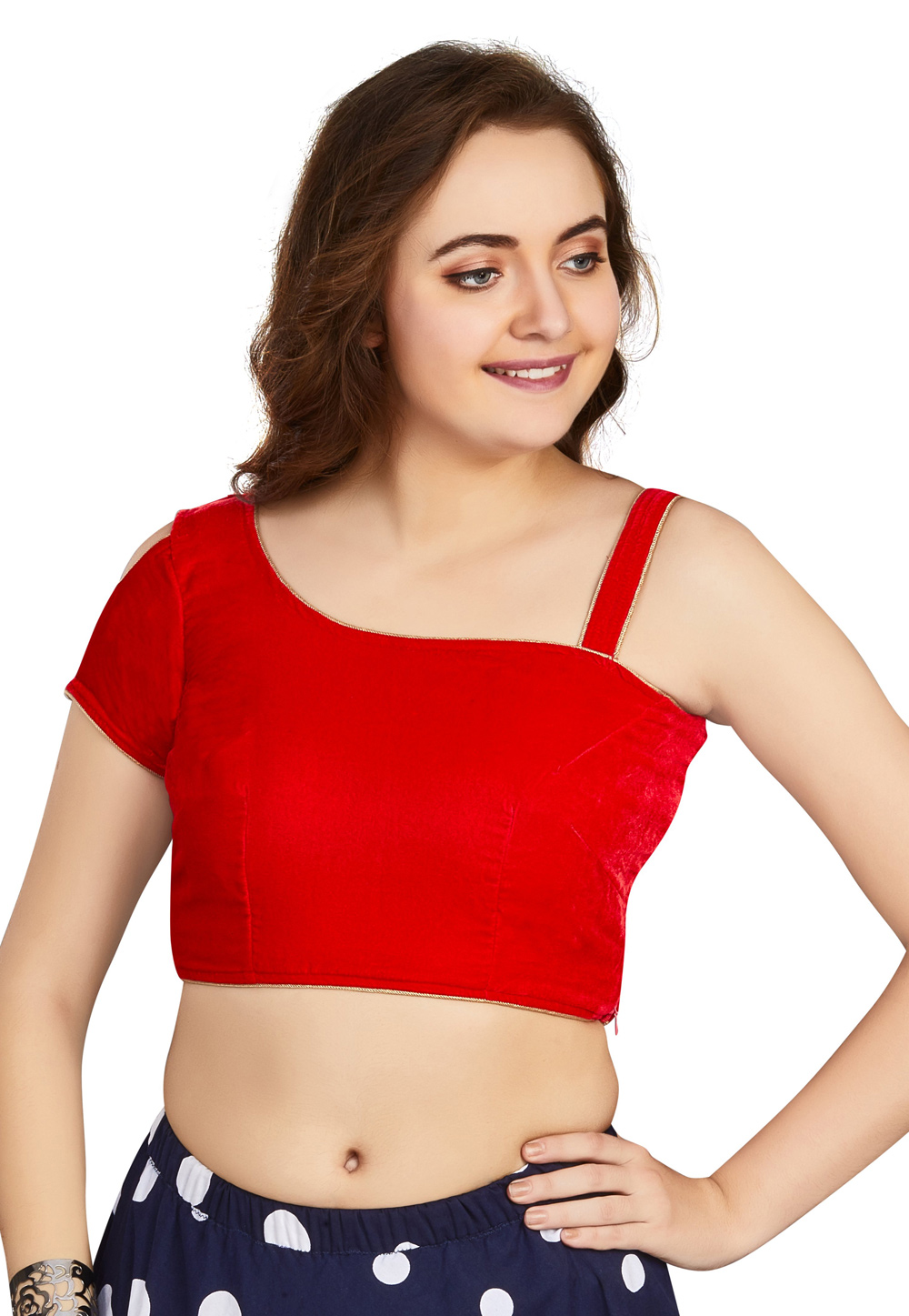 Red Velvet Readymade Blouse 319807