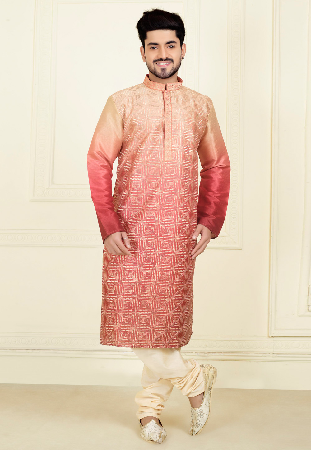 Rust Silk Kurta Pajama 280912