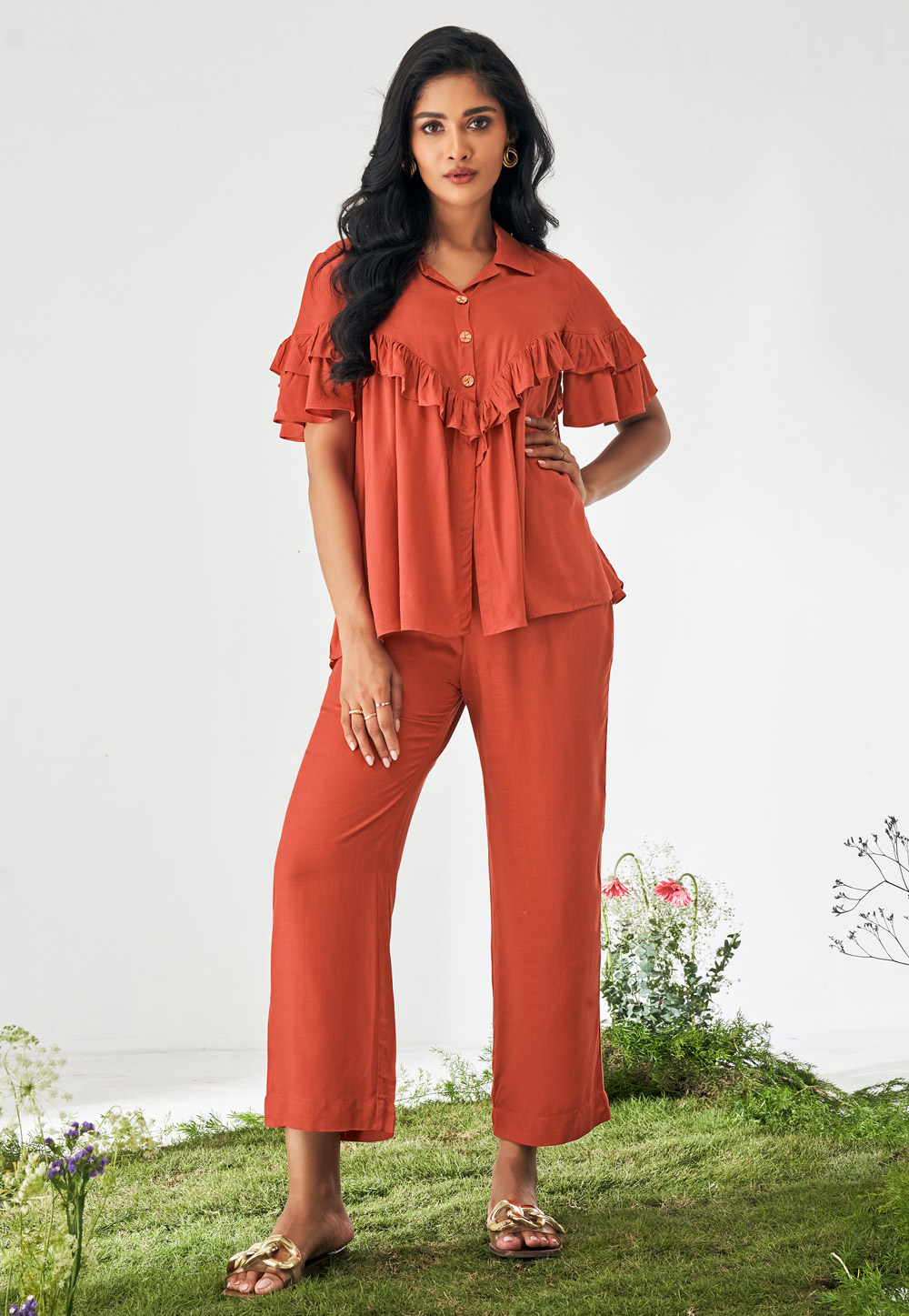 Rust Viscose Rayon Co-Ords Set 322674