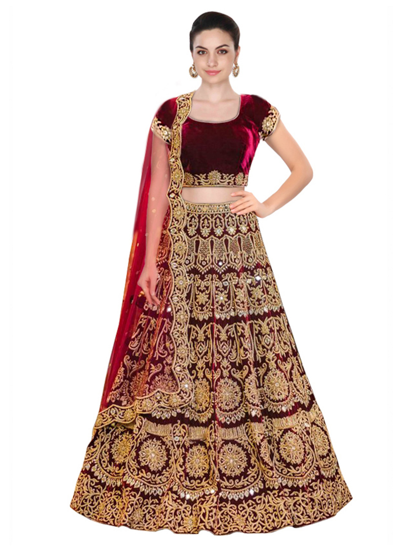 Maroon Lehenga Choli 136699