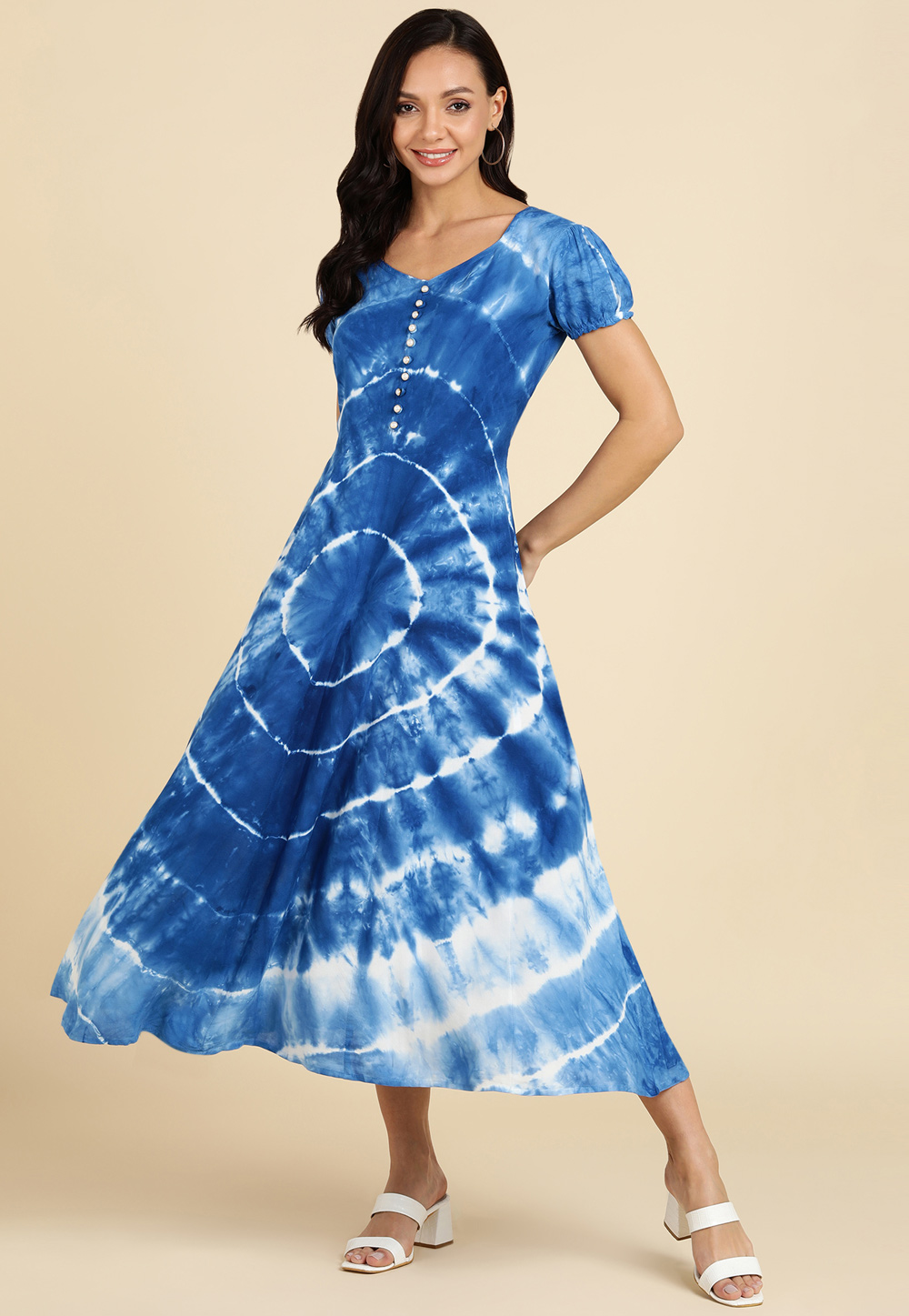 Blue Rayon Long Kurti 265455