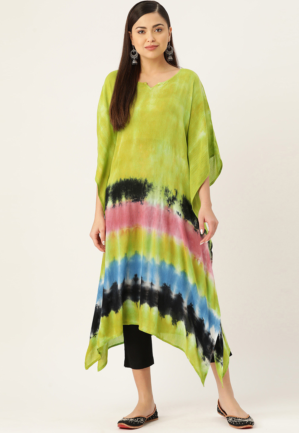 Multicolor Crepe Readymade Kaftan 260187
