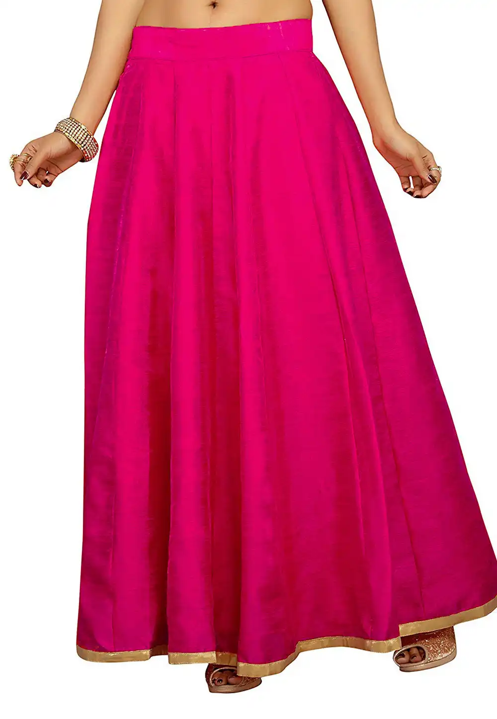 Magenta Dupion Silk Readymade Skirt 181405
