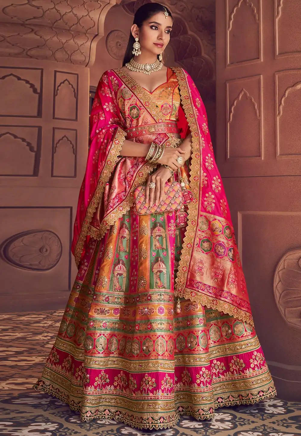 Sea Green Banarasi Silk Lehenga Choli 323082