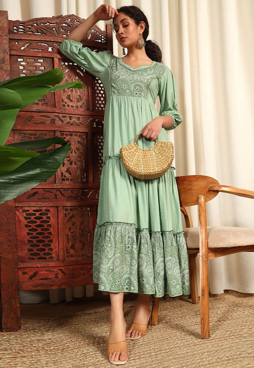 Sea Green Rayon Gown 320570