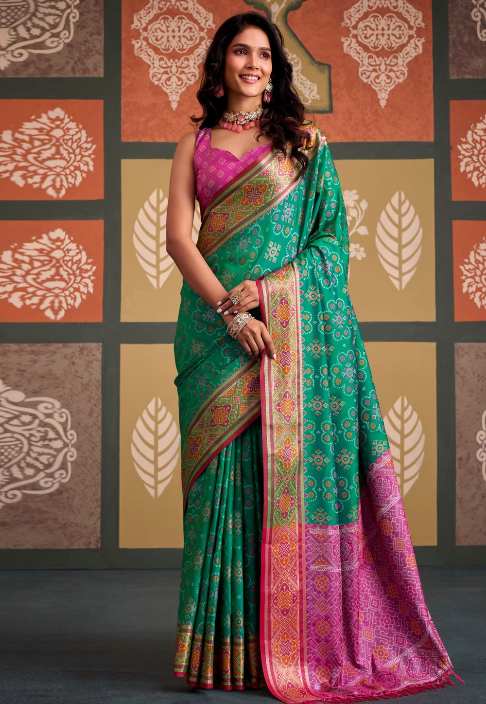 Sea Green Silk Saree With Blouse 328182