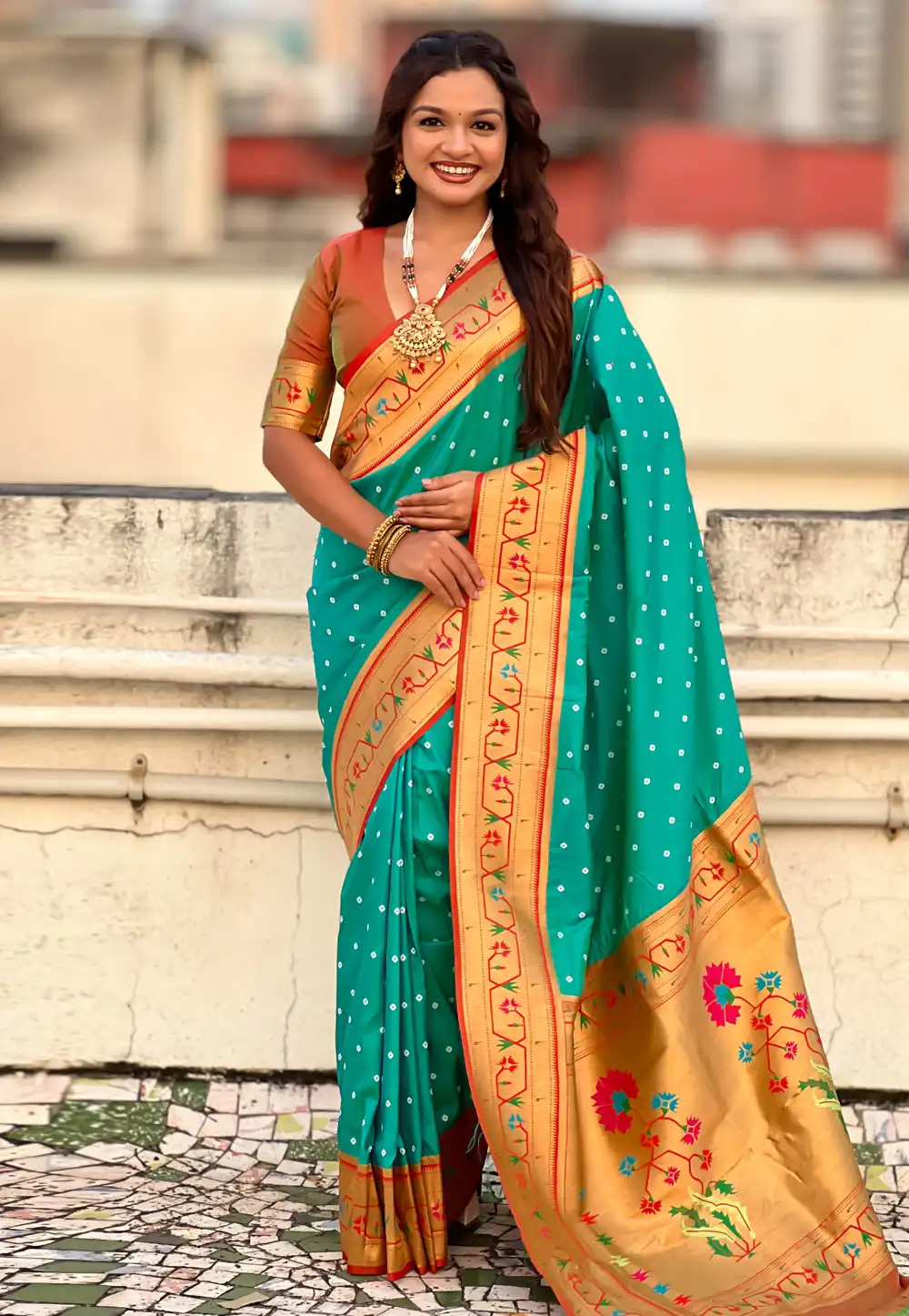 Sea Green Silk Saree With Blouse 323549
