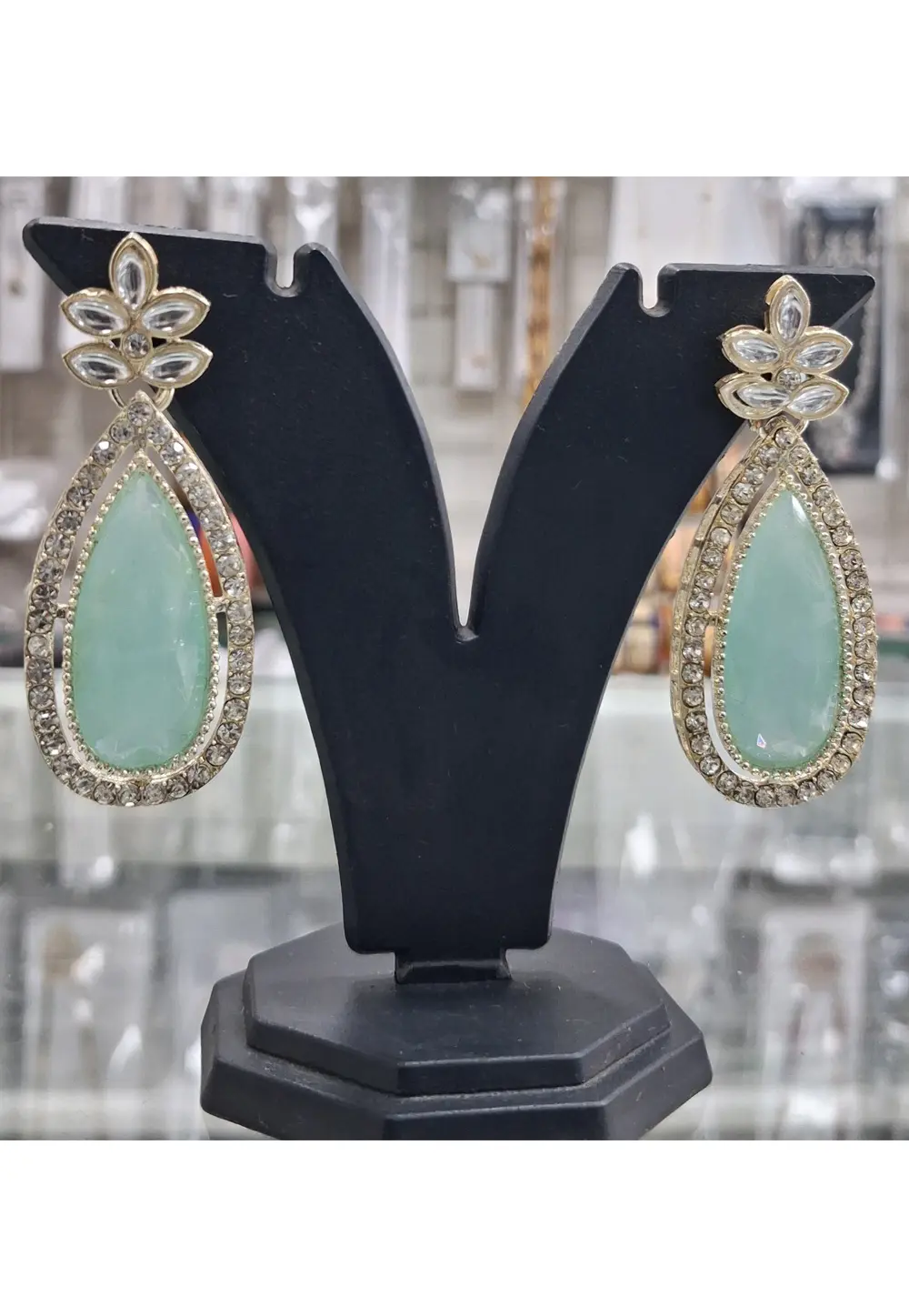 Sky Blue Alloy Earrings 331372