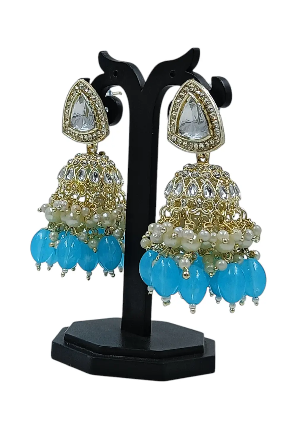 Sky Blue Alloy Earrings 331394