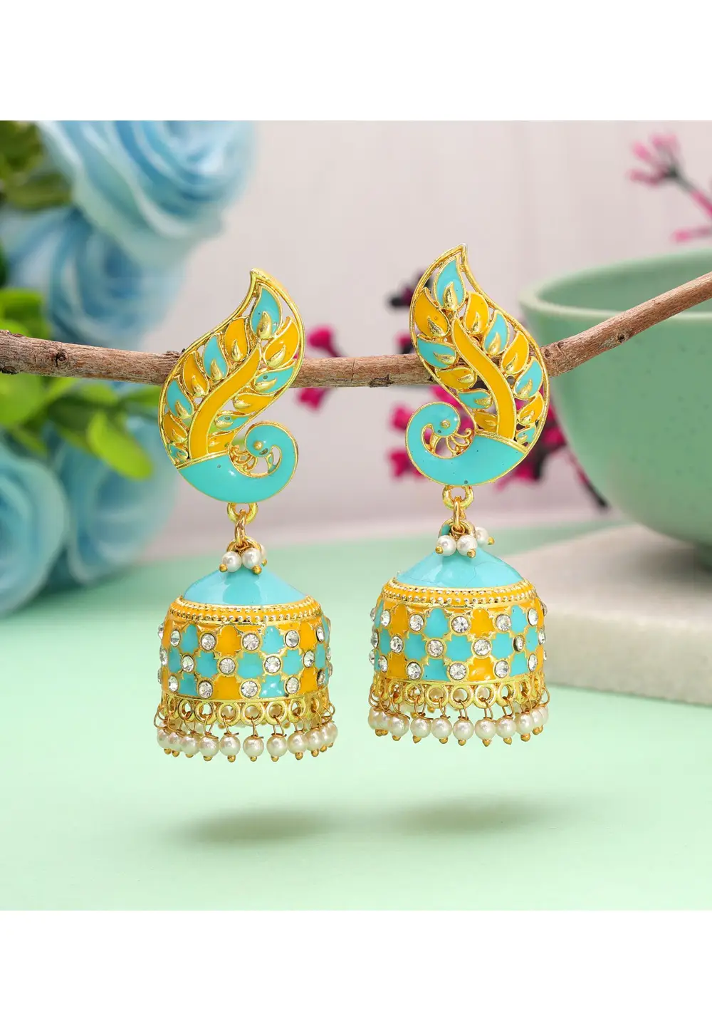 Sky Blue Alloy Earrings 336710