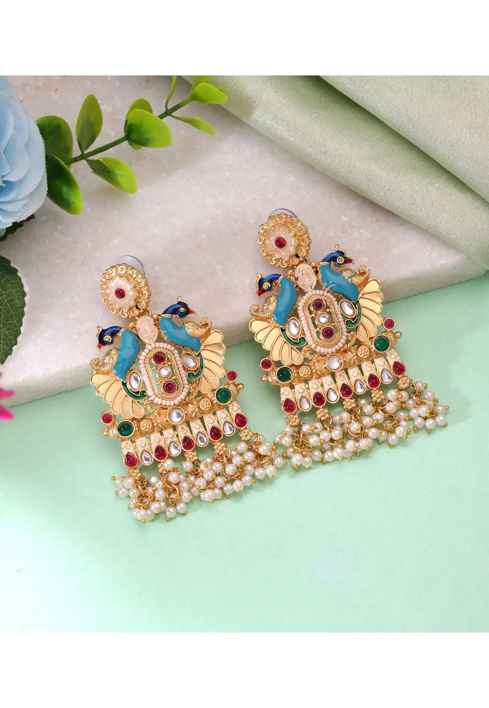 Sky Blue Alloy Earrings 336712