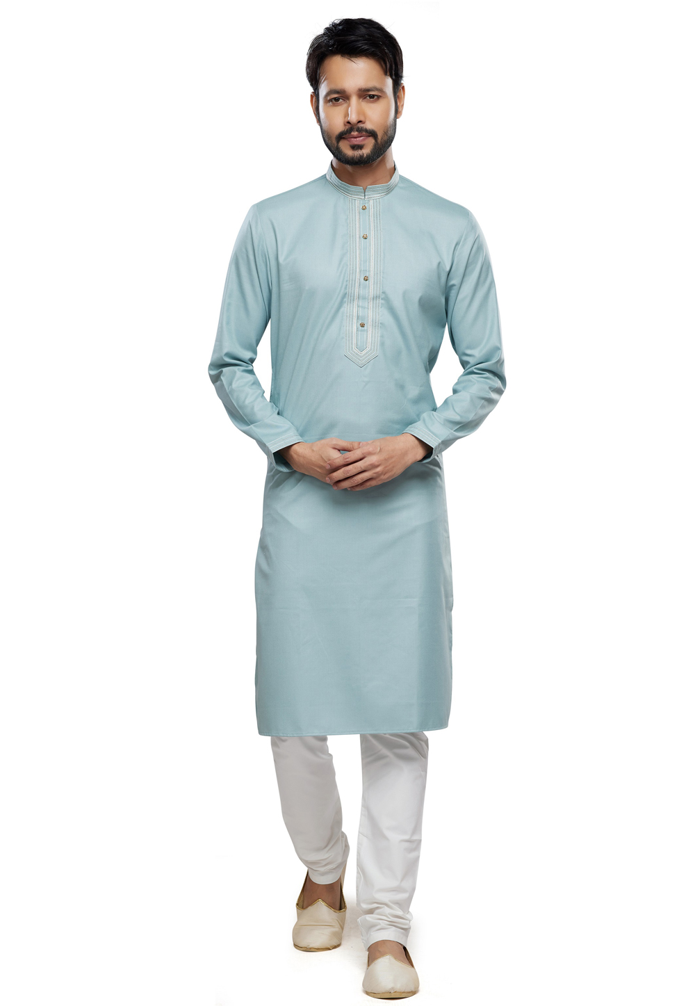Sky Blue Art Silk Kurta Pajama 280934