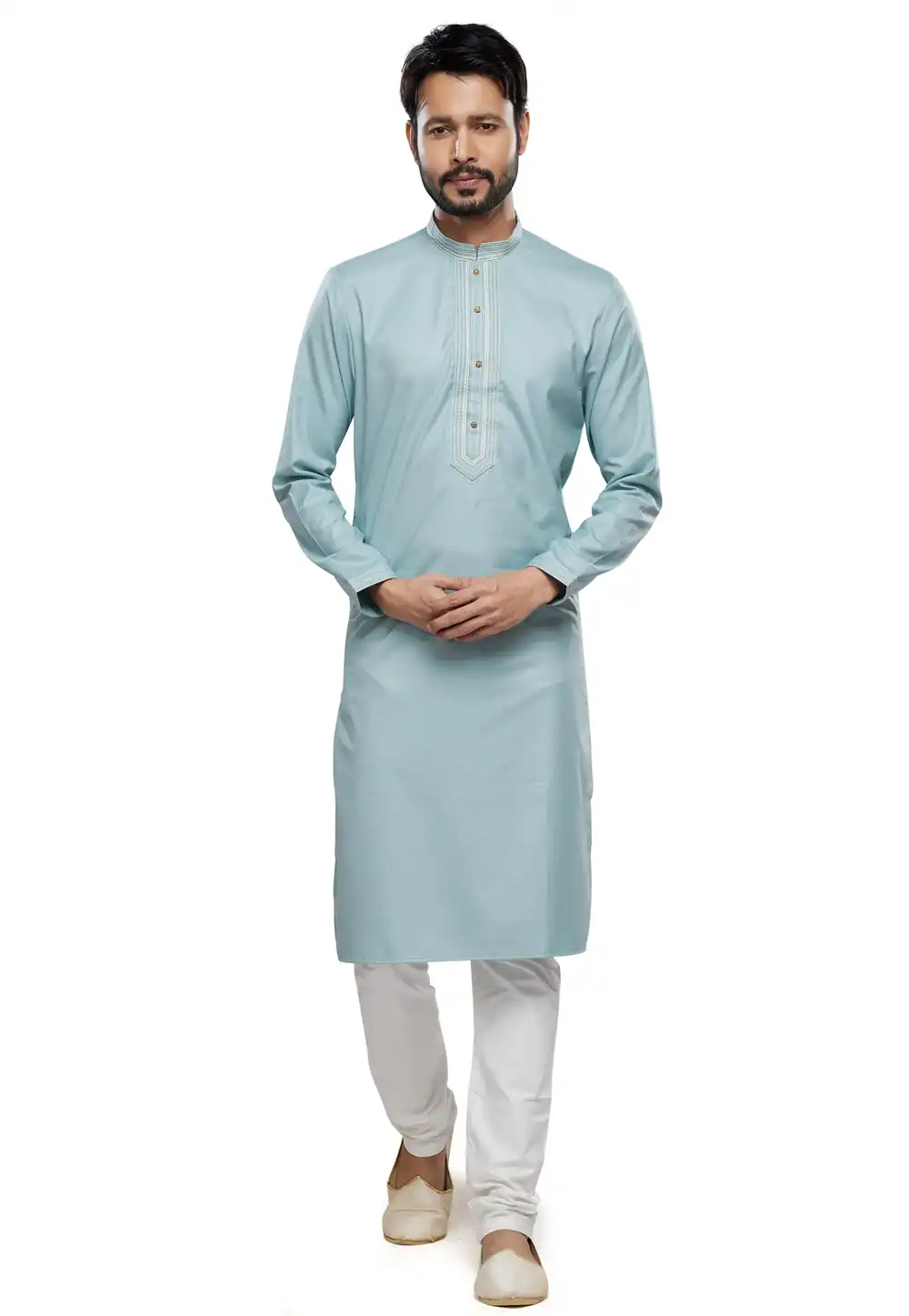 Sky Blue Art Silk Kurta Pajama 280934