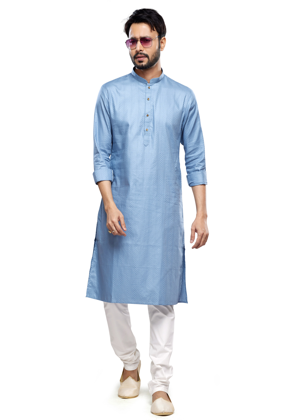 Sky Blue Art Silk Kurta Pajama 280944