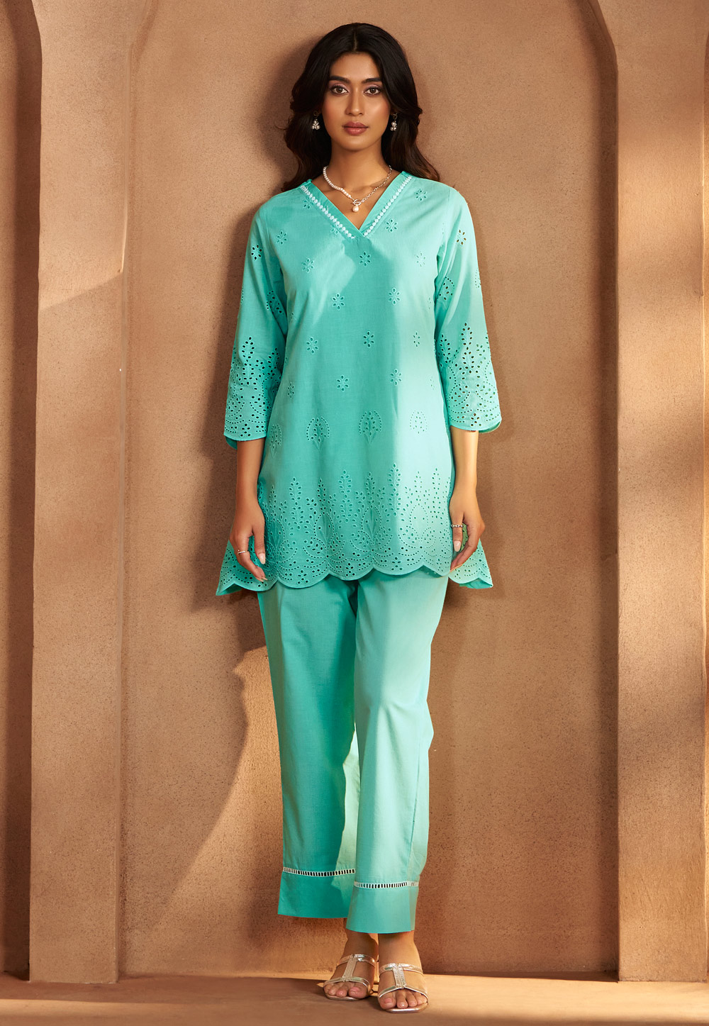 Sky Blue Cotton Co-Ords Set 322685