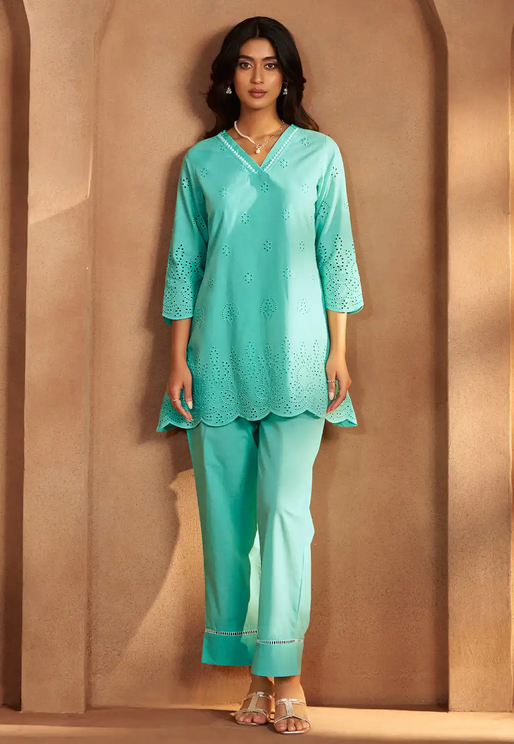 Sky Blue Cotton Co-Ords Set 322685