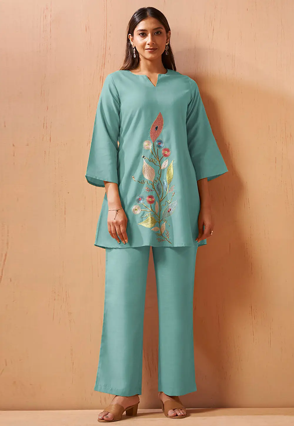 Sky Blue Cotton Co-Ords Set 334175