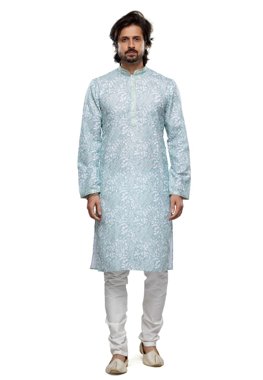 Sky Blue Cotton Kurta Pajama 280947